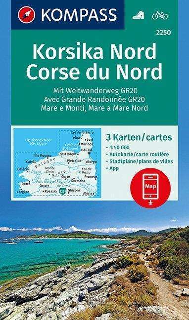 Korsika Nord: Mit Weitwanderweg GR20, Kompass Wanderkarte 2250 - Mair-Dumont / Kompass - Books - Kompass - 9783990444009 - April 3, 2018