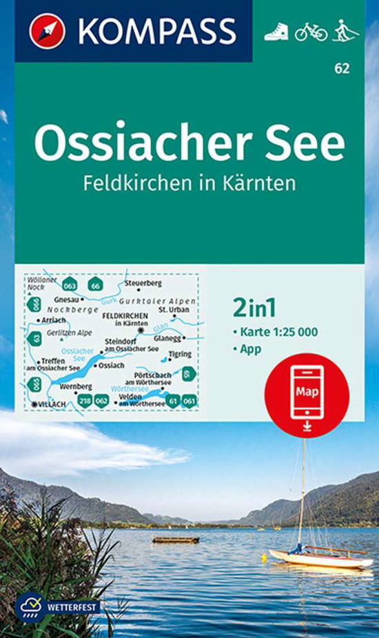 Kompass Wanderkarte: Ossiacher See: Feldkirchen in Kärnten - Mair-Dumont / Kompass - Kirjat - Skompa - 9783991210009 - maanantai 7. kesäkuuta 2021