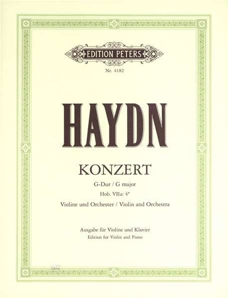 Violin Concerto in G Hob. VIIa:4 - Haydn - Boeken - Edition Peters - 9790014021009 - 12 april 2001