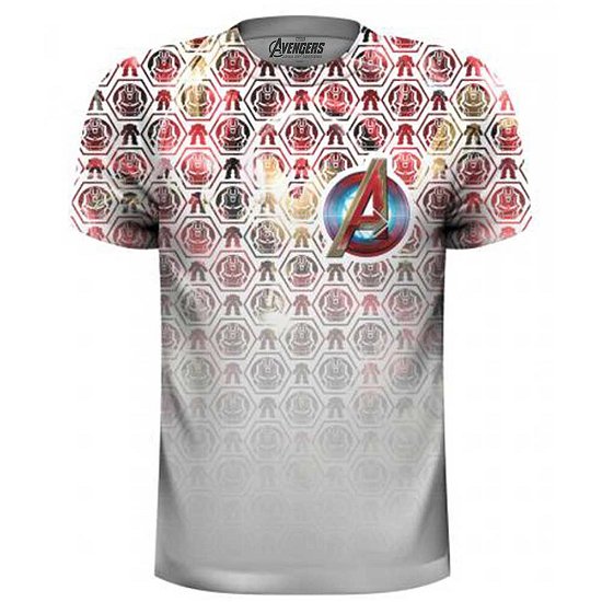 Marvel Comics Unisex Sublimation T-Shirt: Avengers Icons Pattern Pocket Logo - Marvel Comics - Merchandise - Bravado - 5055979944010 - 