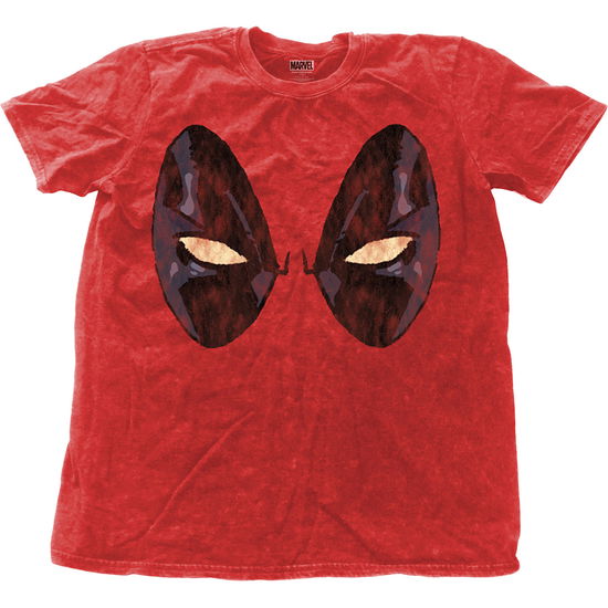 Cover for Marvel Comics · Marvel Comics Unisex Snow Wash T-Shirt: Deadpool Eyes (CLOTHES) [size S] [Red - Unisex edition]