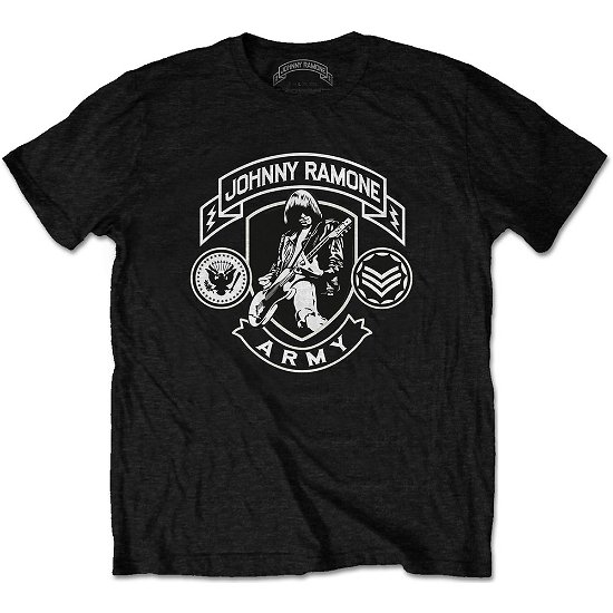 Johnny Ramone Unisex T-Shirt: Army Logo - Johnny Ramone - Koopwaar - Bravado - 5055979999010 - 