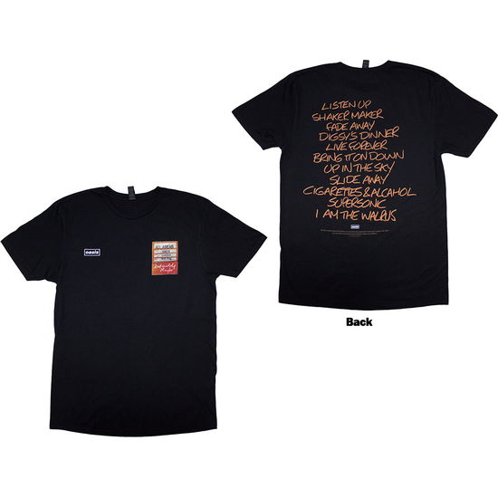 Cover for Oasis · Oasis Unisex T-Shirt: Definitely Maybe AAA Setlist (Black) (Back Print) (T-shirt) [size S] (2024)