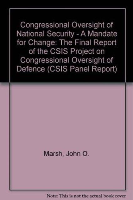 Cover for John Marsh · Congressional Oversight Of National Security: A Mandate For Change (Paperback Book) (2023)