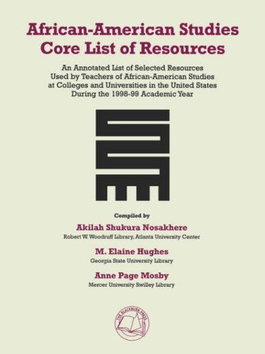 Cover for Anne Page Mosby · African-american Studies Core List of Resources (Paperback Book) [Annotated edition] (2005)