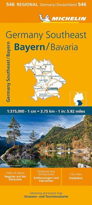 Michelin · Germany Southeast, Bavaria - Michelin Regional Map 546 (Kort) [13th edition] (2023)