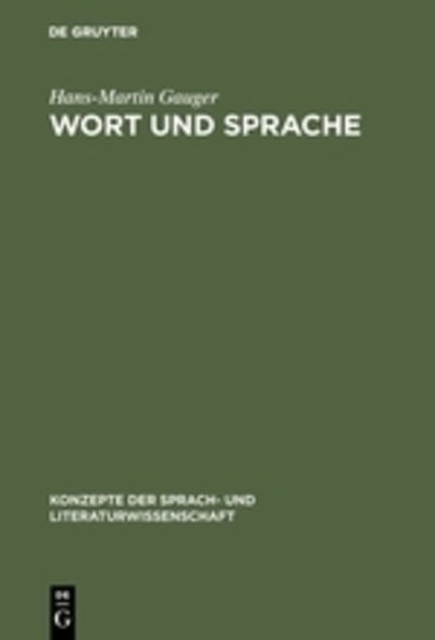 Cover for Hans-Martin Gauger · Wort und Sprache (Book) (1970)