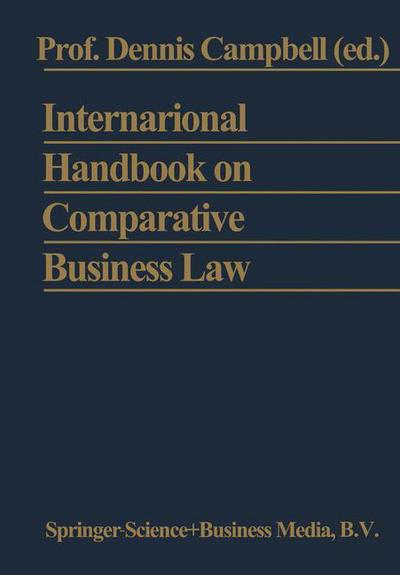 Cover for Dennis Campbell · International Handbook on Comparative Business Law (Pocketbok) [Softcover reprint of the original 1st ed. 1979 edition] (2013)