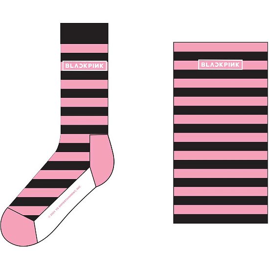 BlackPink Unisex Ankle Socks: Stripes & Logo (UK Size 7 - 11) - BlackPink - Koopwaar -  - 5056561024011 - 
