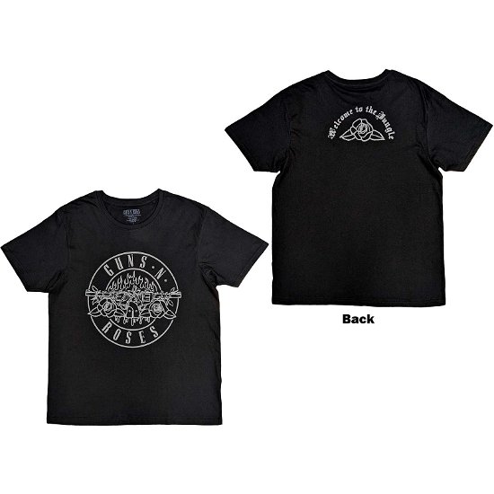 Guns N' Roses Unisex T-Shirt: Classic Bullet Mono (Back Print) - Guns N Roses - Koopwaar -  - 5056561095011 - 