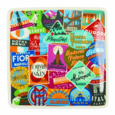 Vintage Travel Labels Square Tray - Troy M. Litten - Merchandise - Galison - 9780735351011 - 16. januar 2017