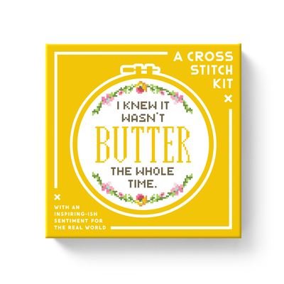 I Knew It Wasn't Butter Cross Stitch Kit - Brass Monkey - Bøger - Galison - 9780735377011 - 17. januar 2023