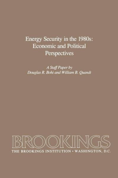 Cover for Douglas R. Bohi · Energy Security in the 1980s: Economic and Political Perspectives (Paperback Book) (1984)