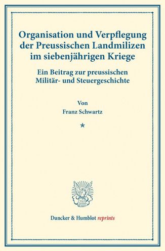Cover for Schwartz · Organisation und Verpflegung d (Book) (2016)