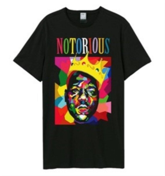 Notorious Big - Geo Crown Amplified Vintage Black Large T Shirt - The Notorious B.I.G. - Merchandise - AMPLIFIED - 5054488898012 - 