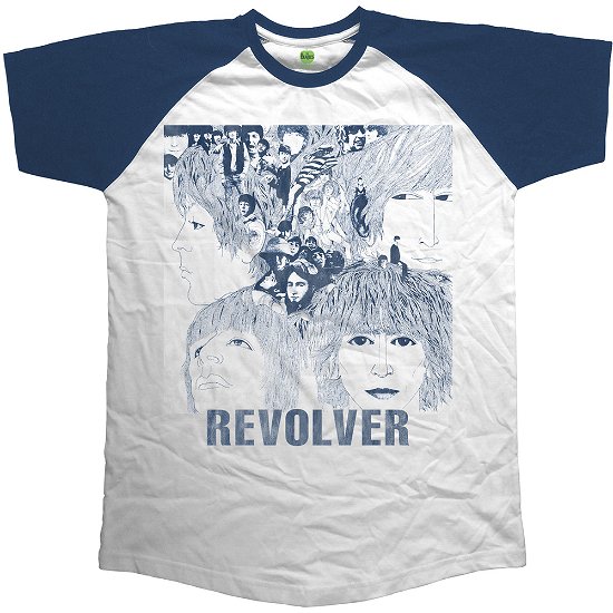 Cover for The Beatles · The Beatles Unisex Raglan Tee: Revolver (Bekleidung) [size S] [Blue,White - Unisex edition] (2016)
