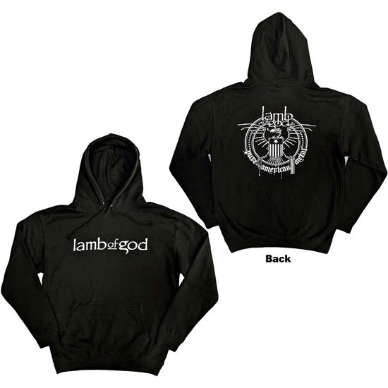 Lamb Of God Unisex Pullover Hoodie: Skeleton Eagle (Back Print) - Lamb Of God - Merchandise -  - 5056737222012 - 
