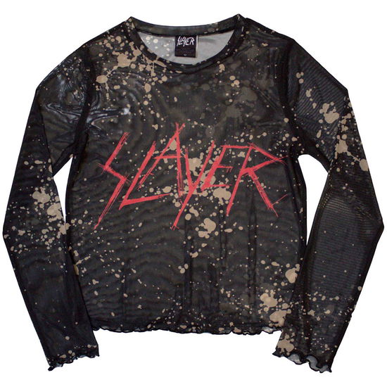 Slayer Ladies Crop Top: Scratchy Logo (Black) (Mesh) - Slayer - Gadżety -  - 5056737293012 - 10 października 2024