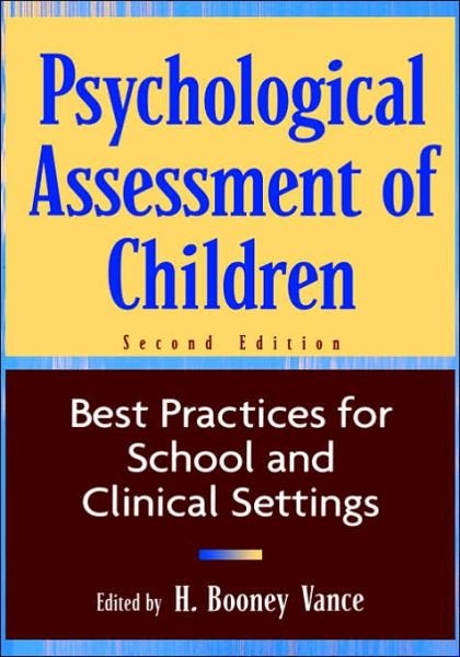 Cover for HB Vance · Psychological Assessment of Children: Best Practices for School and Clinical Settings (Gebundenes Buch) (1997)