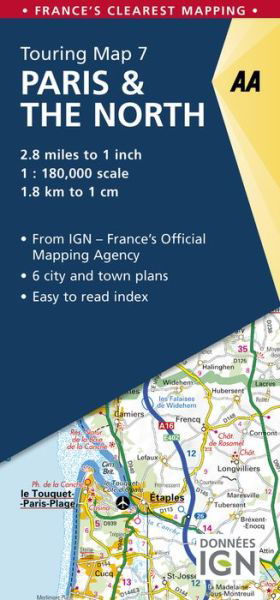 Cover for AA Publishing · Paris &amp; the North - AA Road Map France Series (Map) [6 Revised edition] (2018)