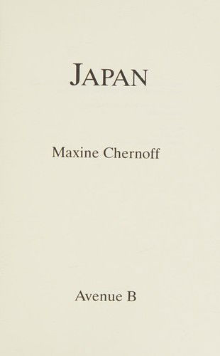 Cover for Maxine Chernoff · Japan (Paperback Book) (1988)