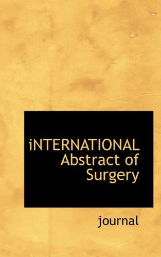 Cover for Journal · International Abstract of Surgery (Pocketbok) (2009)