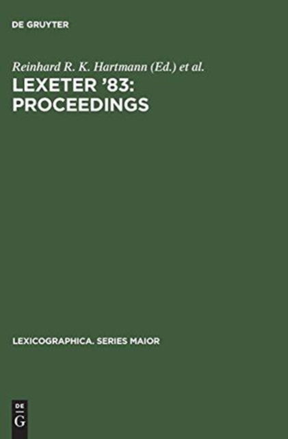 Cover for International Conference on Lexicography (1983 Exeter, England) · LEXeter '83 proceedings (Book) (1984)