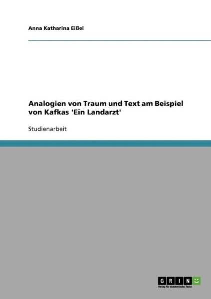 Cover for Eißel · Analogien von Traum und Text am B (Book) [German edition] (2013)