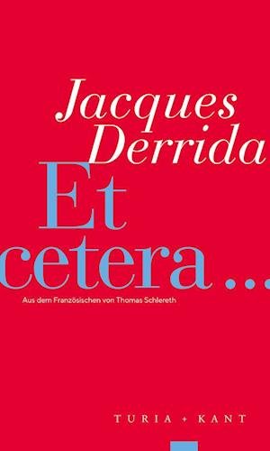 Cover for Jacques Derrida · Et Cetera (Buch)