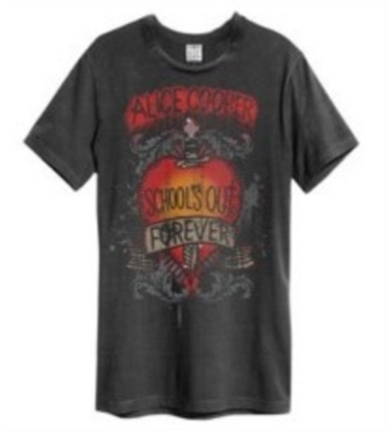 Alice Cooper Schools Out Amplified Vintage Charcoal Small T Shirt - Alice Cooper - Produtos - AMPLIFIED - 5054488309013 - 