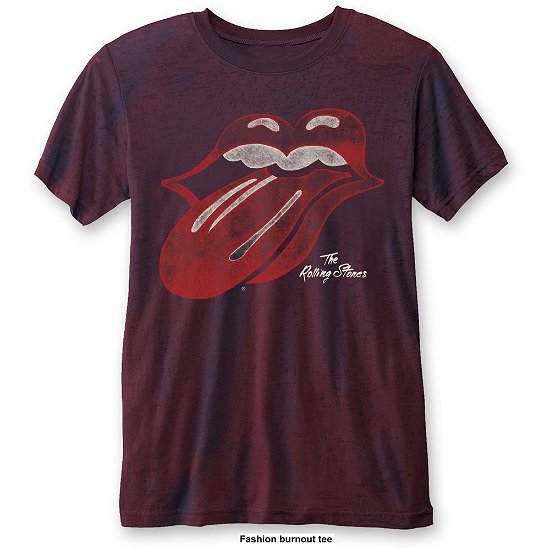 Cover for The Rolling Stones · The Rolling Stones Unisex T-Shirt: Vintage Tongue (Burnout) (T-shirt) [size S] [Blue, Red - Unisex edition]