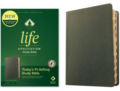 Cover for Tyndale · NLT Life Application Study Bible, Third Edition (Red Letter, Genuine Leather, Olive Green, Indexed) (Book) (2023)
