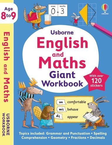 Usborne English and Maths Giant Workbook 8-9 - Usborne Workbooks - Usborne - Books - Usborne Publishing Ltd - 9781805310013 - June 8, 2023