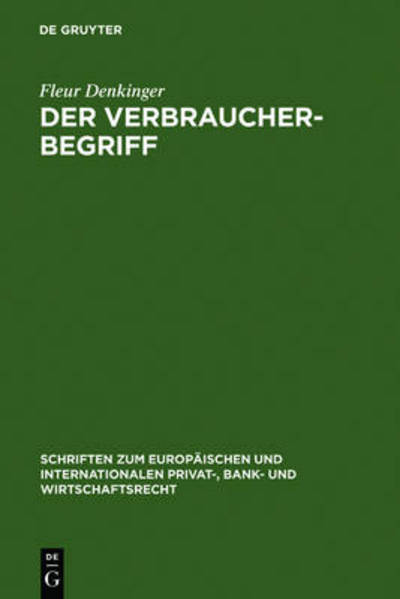 Cover for F. Denkinger · Verbraucherbegriff (Book) [German edition] (2007)