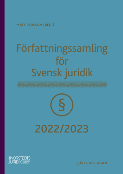 Cover for Mats Persson · Författningssamling för Svensk juridik : 2022/2023 (Paperback Book) (2022)