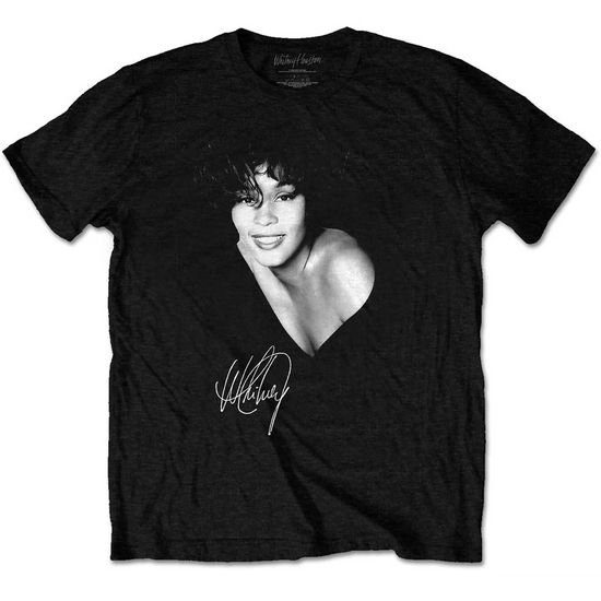 Whitney Houston Unisex T-Shirt: B&W Photo - Whitney Houston - Fanituote -  - 5056561049014 - 