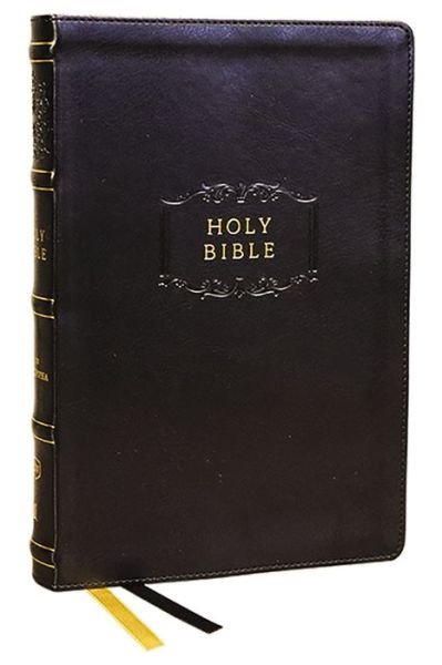 Cover for Thomas Nelson · KJV Holy Bible with Apocrypha and 73,000 Center-Column Cross References, Black Leathersoft, Red Letter, Comfort Print (Thumb Indexed): King James Version (Lederbuch) (2023)
