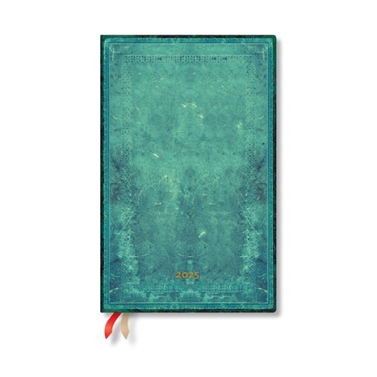 Cover for Paperblanks · Pacific Blue Bold (Old Leather Collection) Maxi 12-month Horizontal Hardback Dayplanner 2025 (Elastic Band Closure) - Old Leather Collection (Hardcover Book) (2024)