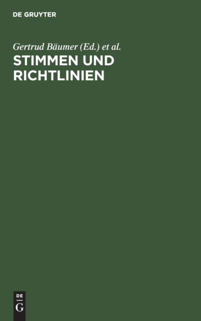Cover for Gertrud B?umer · Stimmen und Richtlinien (N/A) (1918)