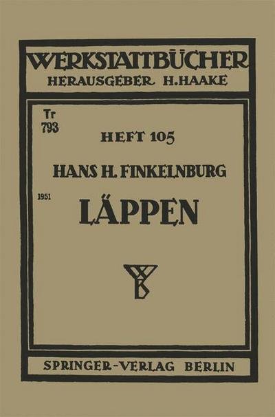 Cover for H H Finkelnburg · Lappen - Werkstattba1/4cher (Taschenbuch) [German edition] (1951)