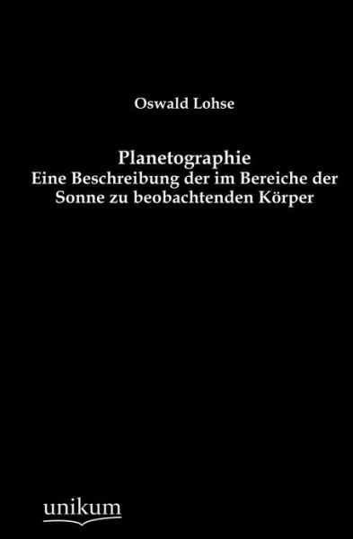 Cover for Oswald Lohse · Planetographie (Paperback Book) [German edition] (2012)