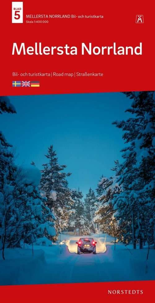 Cover for Norstedts · Bil- &amp; turistkartan: Mellersta Norrland : bil- och turistkarta - road map - Straßenkarte (Hardcover Book) (2018)