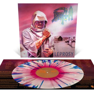 Cover for Death · Leprosy (LP) [Limited Pink, White &amp; Blue Splatter Reissue edition] [Foil Jacket] (2024)