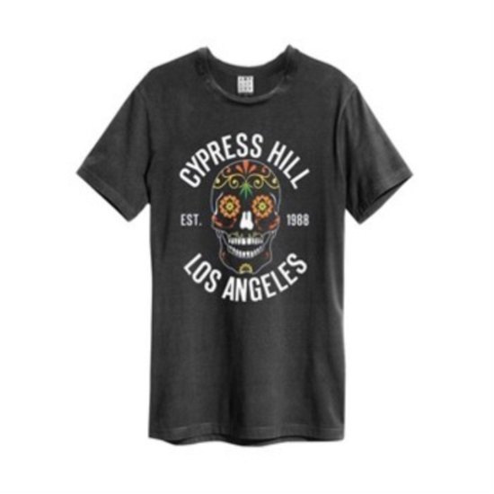 Cypress Hill - Floral Skull Amplified Vintage Charcoal Small T-Shirt - Cypress Hill - Koopwaar - AMPLIFIED - 5054488347015 - 