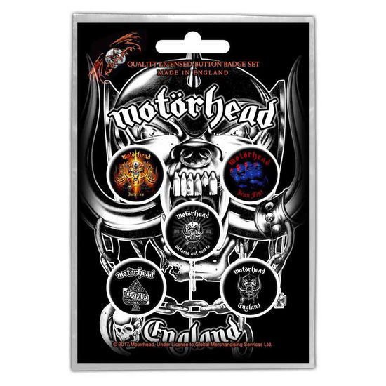 Motorhead Button Badge Pack: England - Motörhead - Mercancía - Razamataz - 5055339776015 - 28 de octubre de 2019