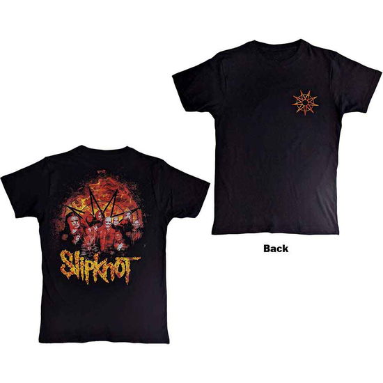 Slipknot Unisex T-Shirt: The End So Far Flame Logo (Back Print) - Slipknot - Merchandise -  - 5056737205015 - 