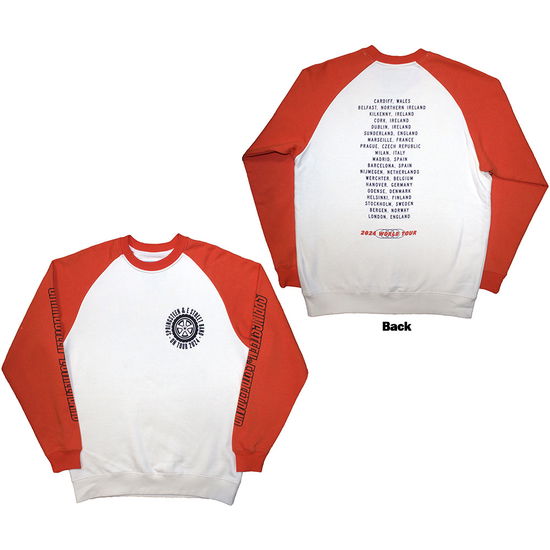 Cover for Bruce Springsteen · Bruce Springsteen Unisex Raglan T-Shirt: Tour '24 Wheel (White &amp; Orange) (Back Print &amp; Ex-Tour) (T-shirt) [size S] (2024)