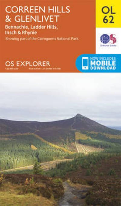 Cover for Ordnance Survey · Correen Hills &amp; Glenlivet, Bennachie &amp; Ladder Hills, Insch &amp; Rhynie - OS Explorer Map (Landkarten) [May 2015 edition] (2015)