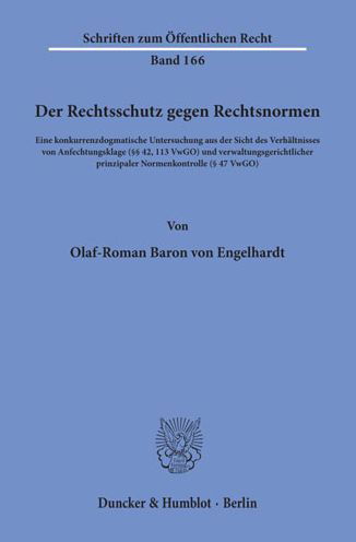 Der Rechtsschutz gegen Recht - Engelhardt - Libros -  - 9783428025015 - 30 de septiembre de 1971
