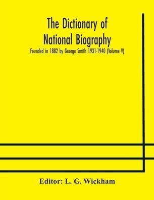 Cover for L G Wickham · The dictionary of national biography (Pocketbok) (2020)